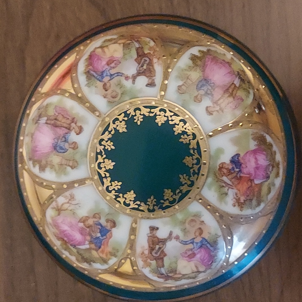 Never Used Porcelaine/Garanti RZR Old Vienna Trinket Dish, Vintage